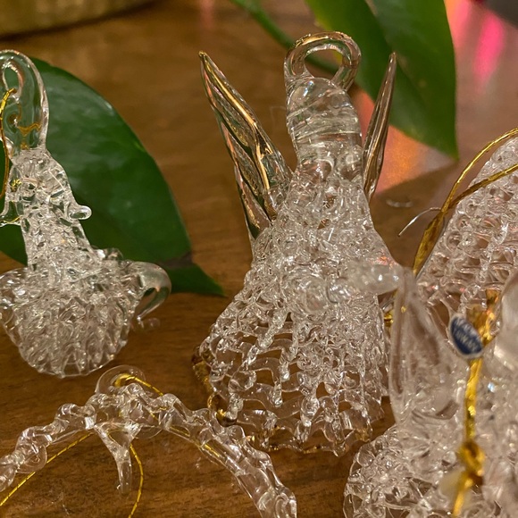 18 Spun Glass Spaghetti Glass Christmas Ornaments Angel...
